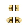 Fifth Avenue Square Rosette Entry Set with Fifth Avenue Knob in Lifetime Brass