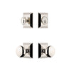 Fifth Avenue Square Rosette Entry Set with Fifth Avenue Knob in Polished Nickel