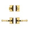 Fifth Avenue Square Rosette Entry Set with Georgetown Lever in Lifetime Brass