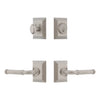 Fifth Avenue Square Rosette Entry Set with Soleil Lever in Satin Nickel