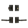 Fifth Avenue Square Rosette Entry Set with Soleil Lever in Timeless Bronze