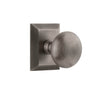 Fifth Avenue Square Rosette with Fifth Avenue Knob in Antique Pewter