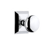 Fifth Avenue Square Rosette with Fifth Avenue Knob in Bright Chrome