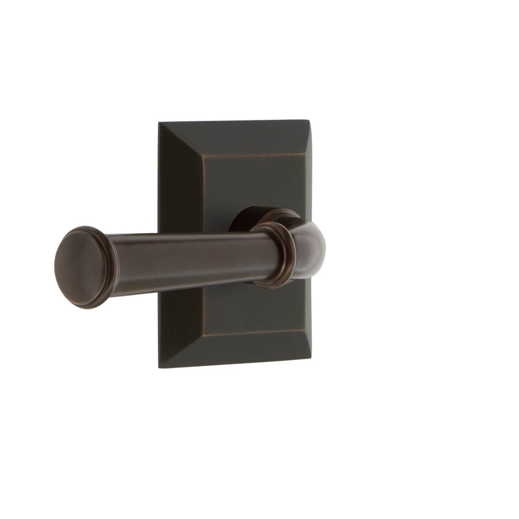 Fifth Avenue Square Rosette with Georgetown Lever in Timeless Bronze