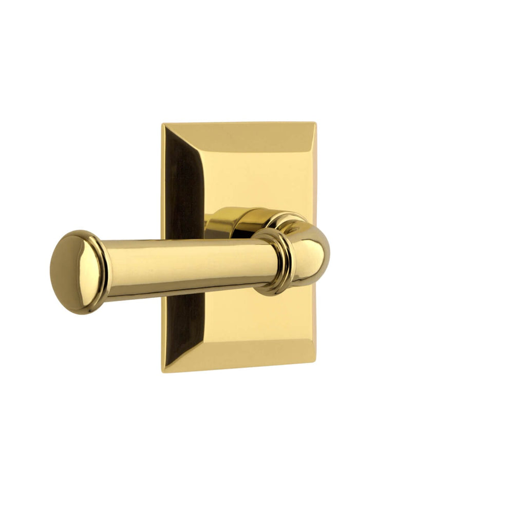 Fifth Avenue Square Rosette with Georgetown Lever in Lifetime Brass