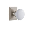 Fifth Avenue Square Rosette with Hyde Park Knob in Satin Nickel