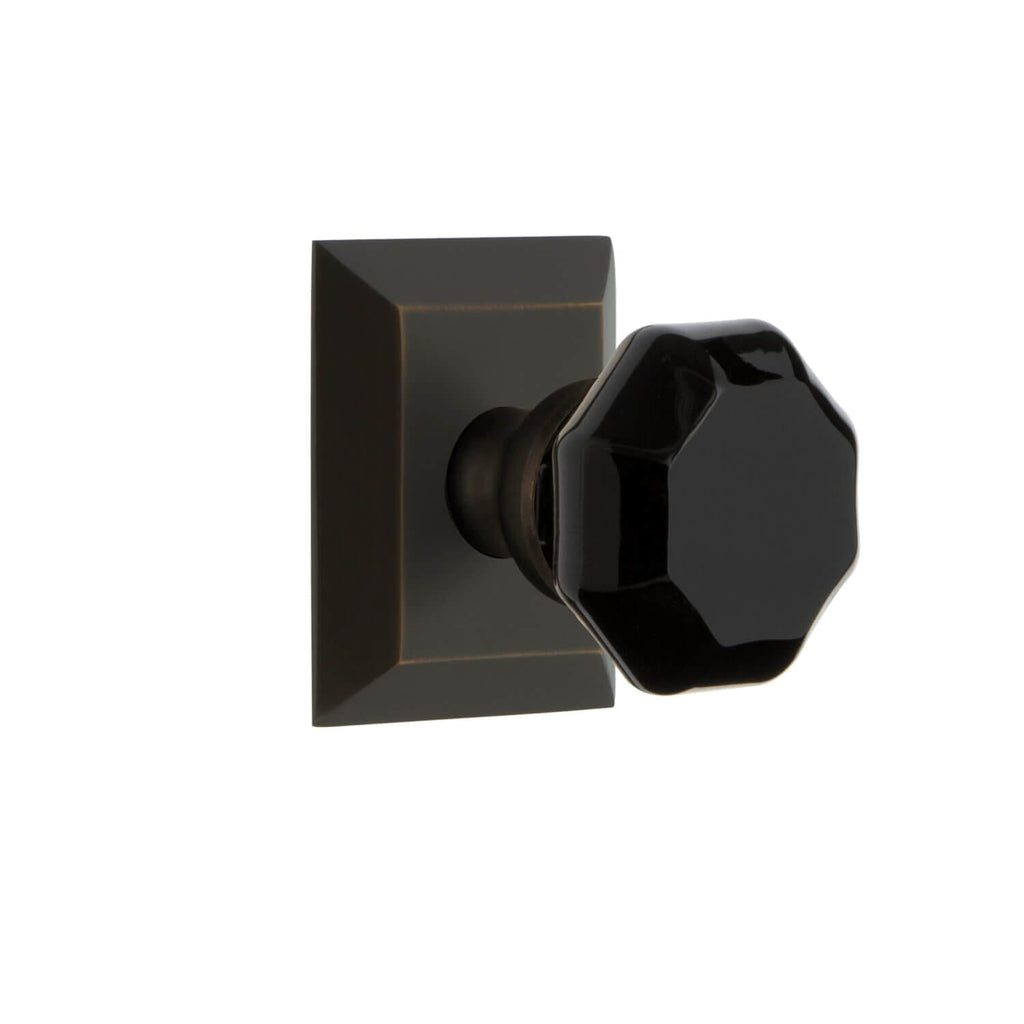 Fifth Avenue Square Rosette with Lyon Knob in Timeless Bronze