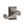 Fifth Avenue Square Rosette with Newport Lever in Antique Pewter