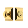Fifth Avenue Square Rosette Single Cylinder in Lifetime Brass