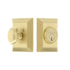 Fifth Avenue Square Rosette Single Cylinder in Satin Brass