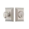 Fifth Avenue Square Rosette Single Cylinder in Satin Nickel