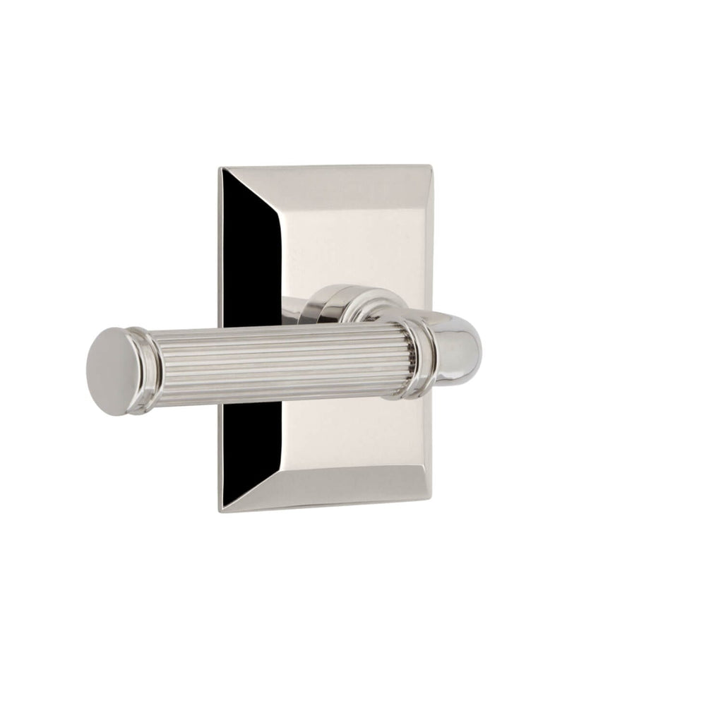 Fifth Avenue Square Rosette with Soleil Lever in Polished Nickel