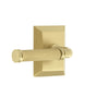 Fifth Avenue Square Rosette with Soleil Lever in Satin Brass