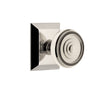 Fifth Avenue Square Rosette with Soleil Knob in Polished Nickel