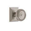 Fifth Avenue Square Rosette with Soleil Knob in Satin Nickel