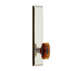 Fifth Avenue Tall Plate with Baguette Cut Amber Knob in Polished Nickel