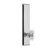 Fifth Avenue Tall Plate with Baguette Clear Crystal Knob in Bright Chrome