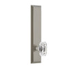 Fifth Avenue Tall Plate with Baguette Cut Clear Knob in Satin Nickel