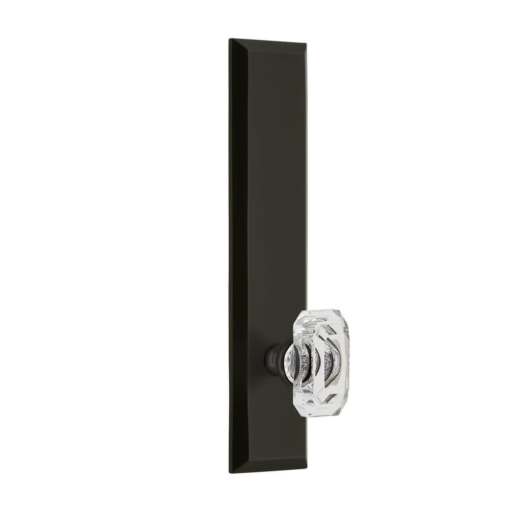Fifth Avenue Tall Plate with Baguette Cut Clear Knob in Timeless Bronze
