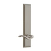 Fifth Avenue Tall Plate with Bellagio Lever in Satin Nickel