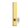 Fifth Avenue Tall Plate with Biarritz Crystal Knob in Polished Brass