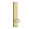 Fifth Avenue Tall Plate with Bordeaux Knob in Satin Brass