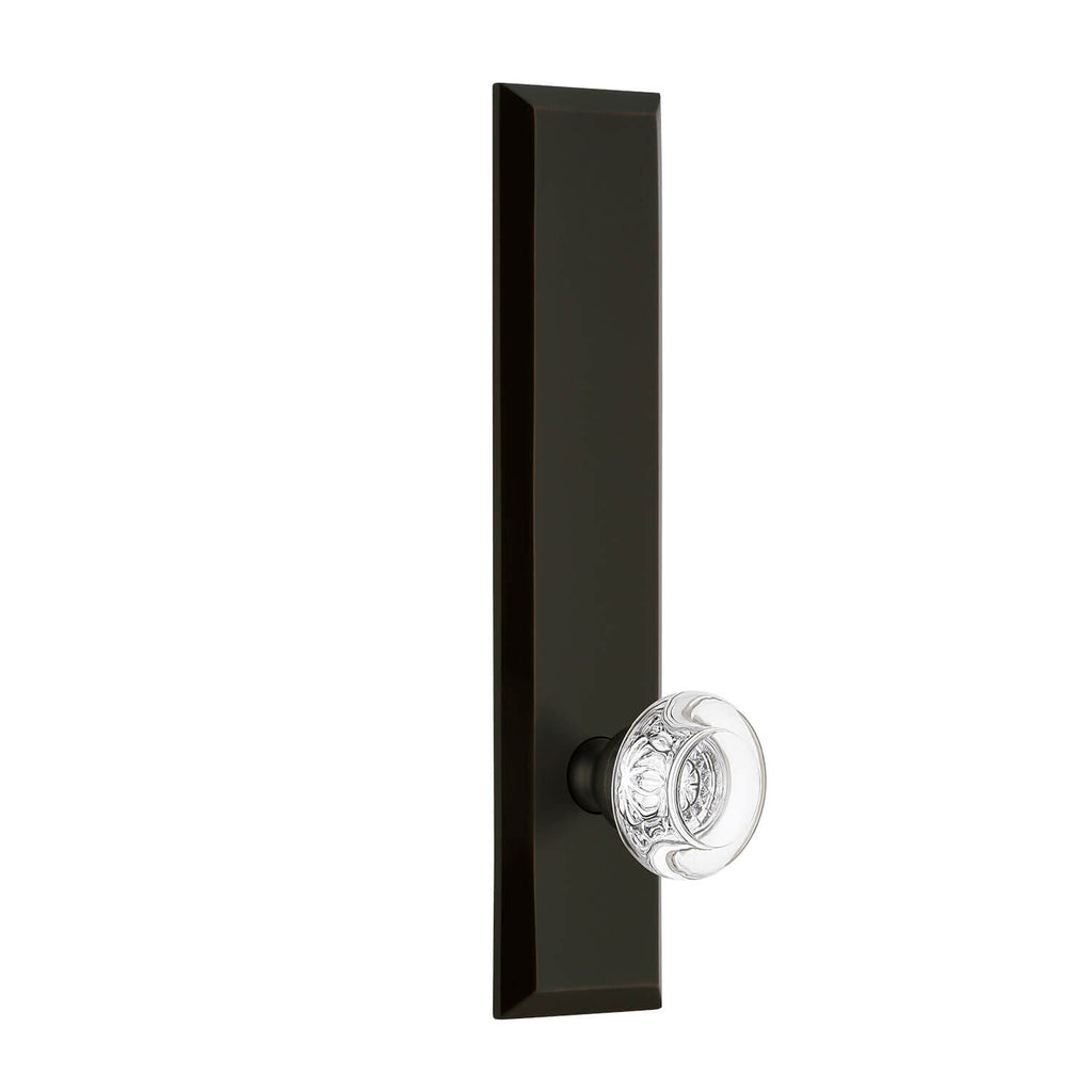 Fifth Avenue Tall Plate with Bordeaux Crystal Knob in Timeless Bronze