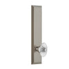 Fifth Avenue Tall Plate with Burgundy Crystal Knob in Satin Nickel