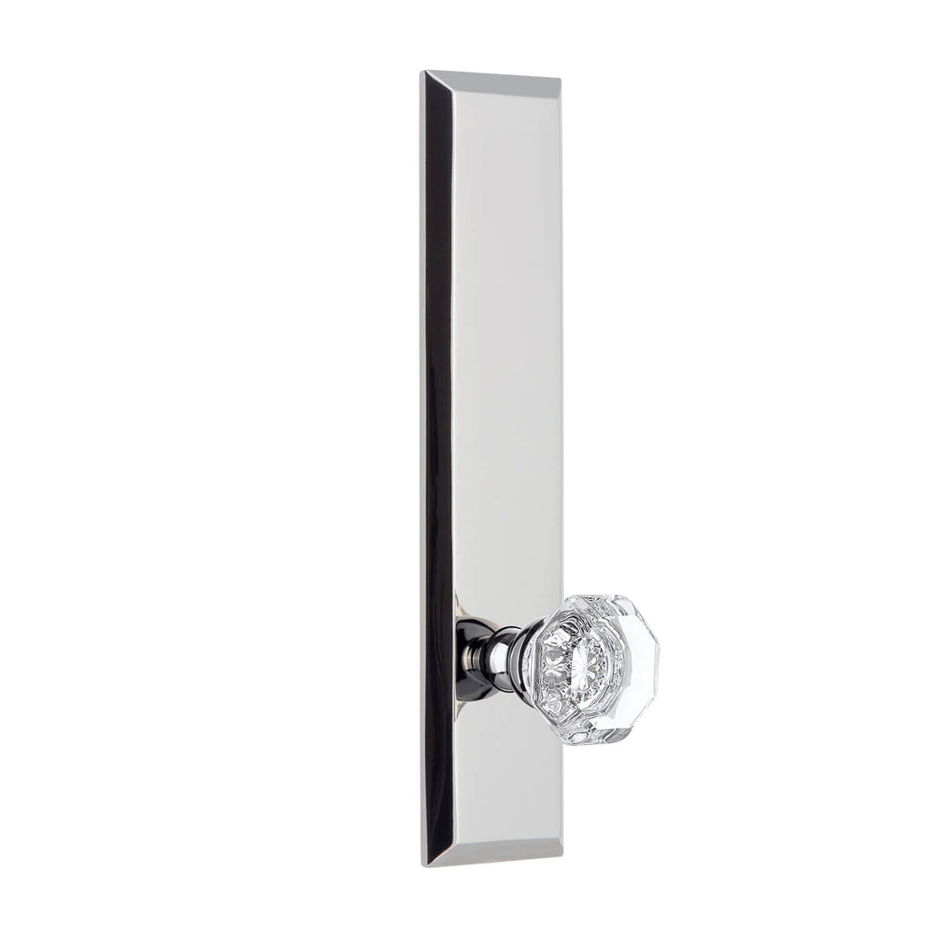 Fifth Avenue Tall Plate with Chambord Crystal Knob in Bright Chrome