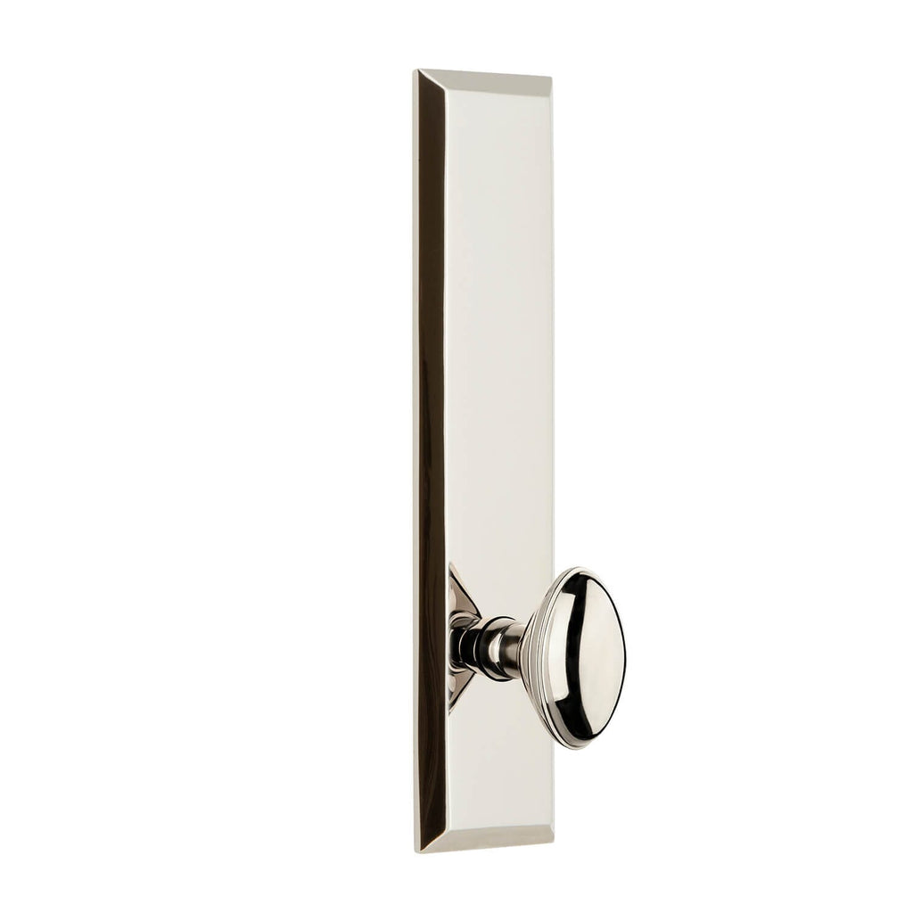Fifth Avenue Tall Plate with Eden Prairie Knob in Polished Nickel