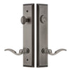 Fifth Avenue Tall Plate Entry Set with Bellagio Lever in Antique Pewter