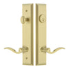 Fifth Avenue Tall Plate Complete Entry Set with Bellagio Lever in Satin Brass