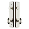 Fifth Avenue Tall Plate Entry Set with Eden Prairie Knob in Polished Nickel