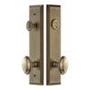 Fifth Avenue Tall Plate Entry Set with Eden Prairie Knob in Vintage Brass