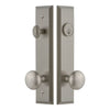 Fifth Avenue Tall Plate Entry Set with Fifth Avenue Knob in Satin Nickel