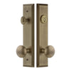 Fifth Avenue Tall Plate Entry Set with Fifth Avenue Knob in Vintage Brass