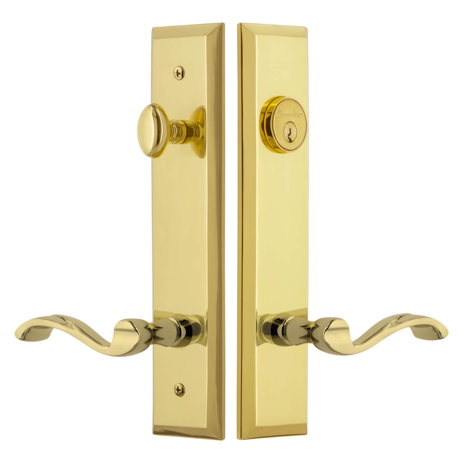 Fifth Avenue Long Plate Entry Set with Portofino Lever in Vintage