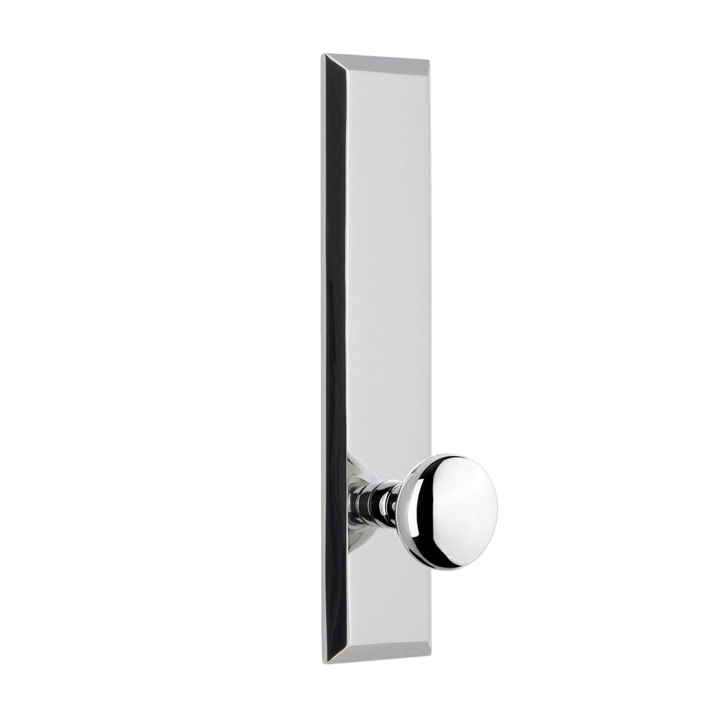 Fifth Avenue Tall Plate with Fifth Avenue Knob in Bright Chrome