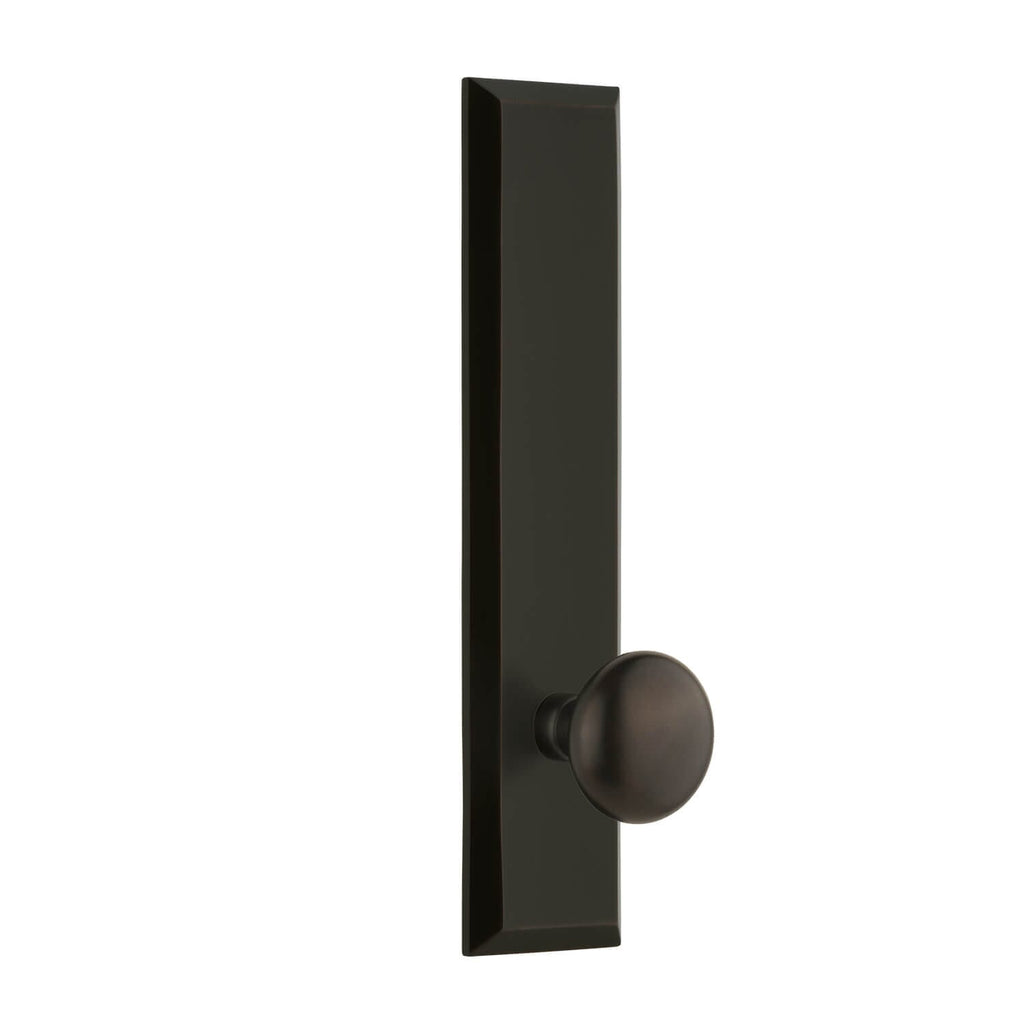 Fifth Avenue Tall Plate with Fifth Avenue Knob in Timeless Bronze