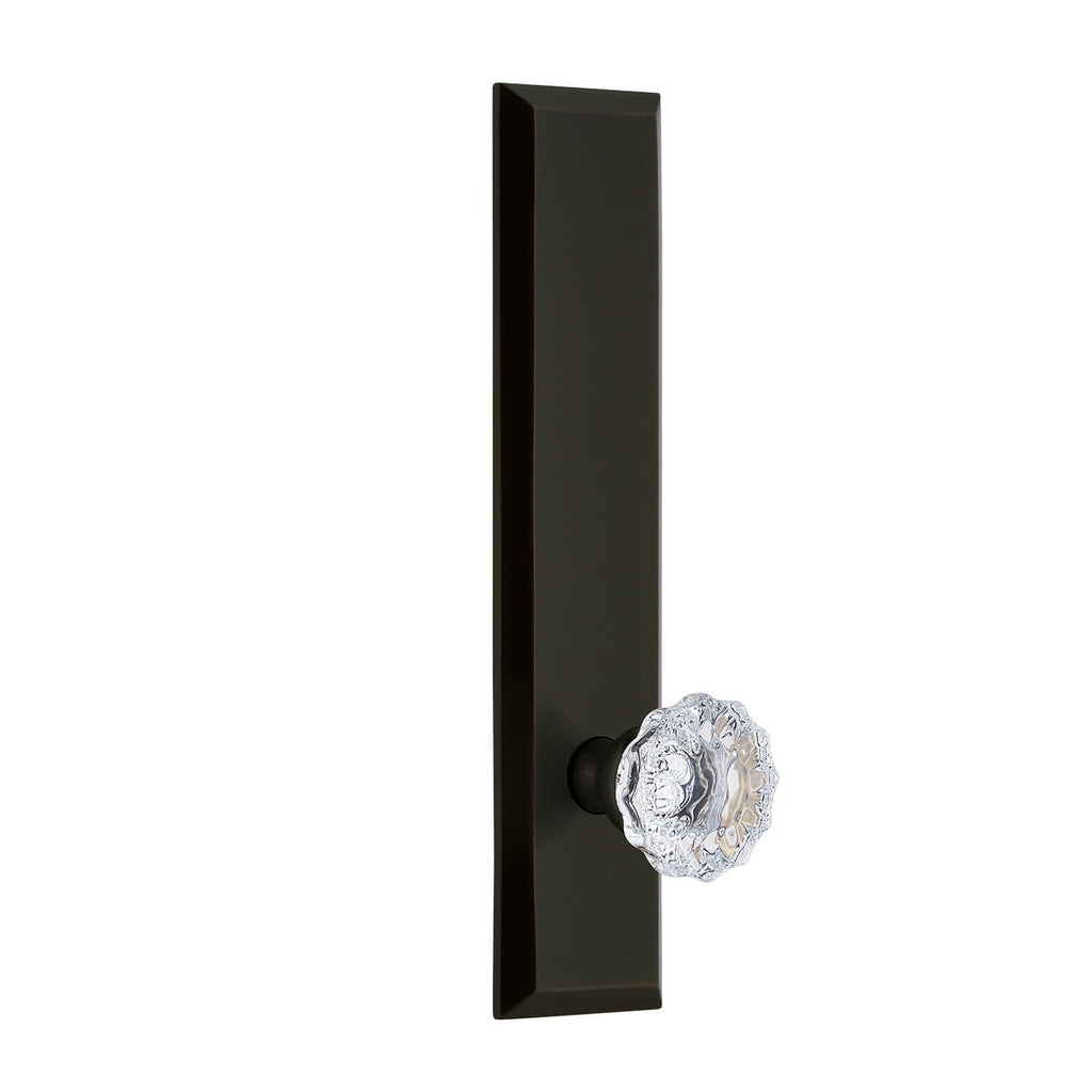 Fifth Avenue Tall Plate with Fontainebleau Crystal Knob in Timeless Bronze