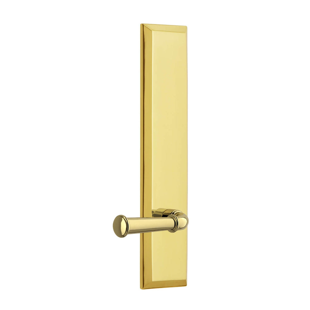 Fifth Avenue Tall Plate with Georgetown Lever in Polished Brass
