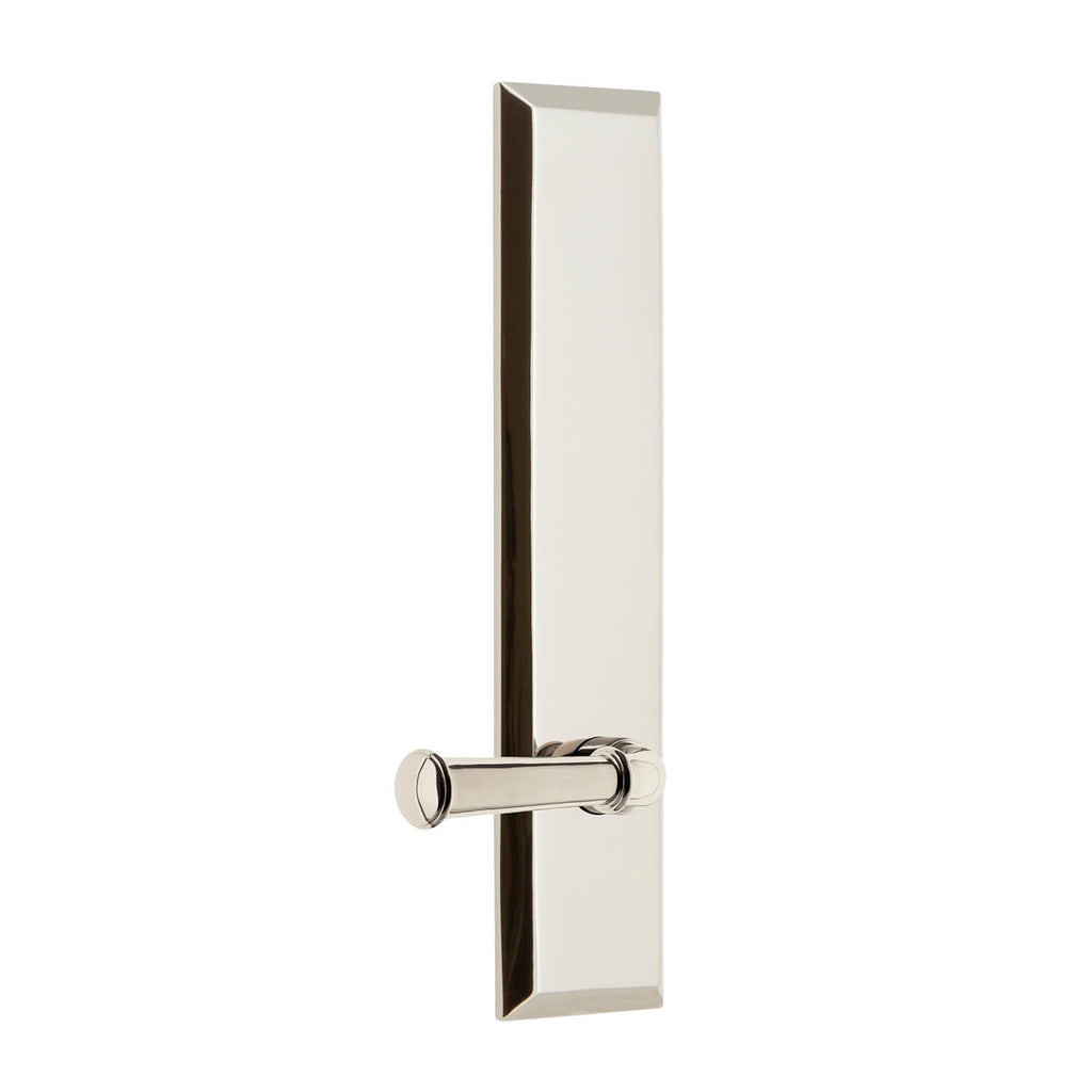 Fifth Avenue Tall Plate with Georgetown Lever in Polished Nickel