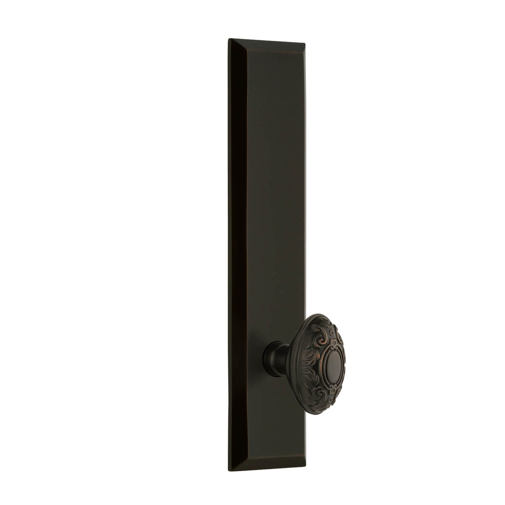 Fifth Avenue Tall Plate with Grande Victorian Knob in Timeless Bronze