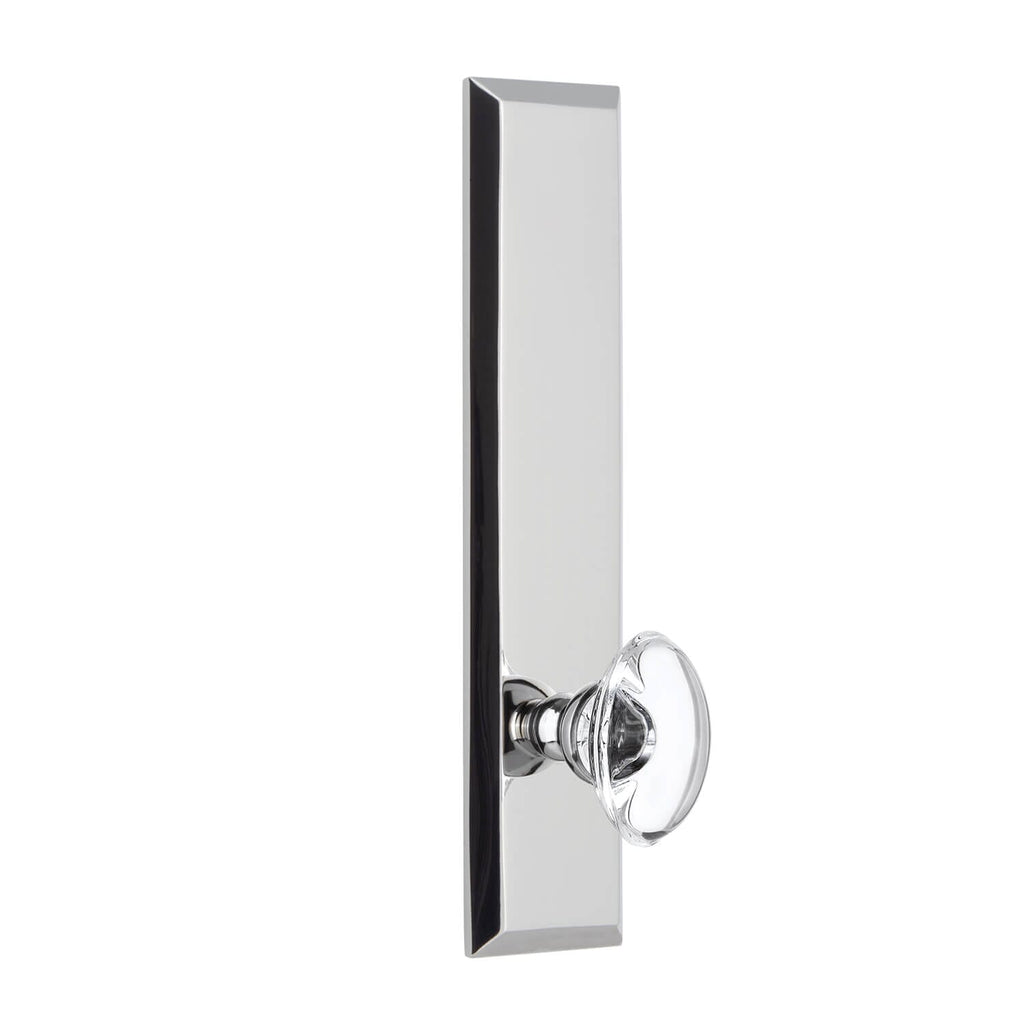 Fifth Avenue Tall Plate with Provence Crystal Knob in Bright Chrome