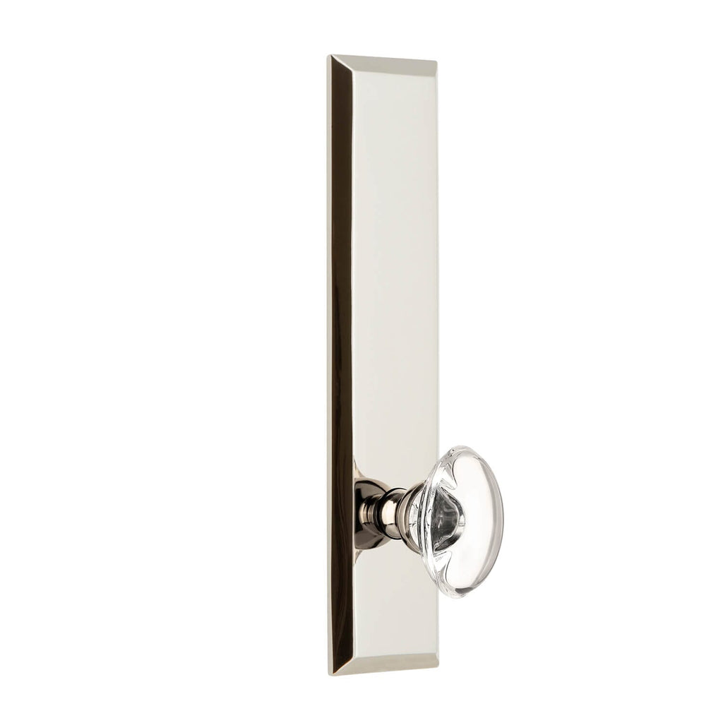 Fifth Avenue Tall Plate with Provence Crystal Knob in Polished Nickel