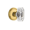 Georgetown Rosette with Baguette Clear Crystal Knob in Polished Brass