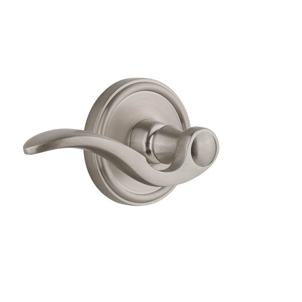 Georgetown Rosette with Bellagio Lever in Satin Nickel