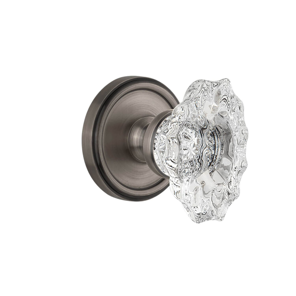 Georgetown Rosette with Biarritz Crystal Knob in Antique Pewter