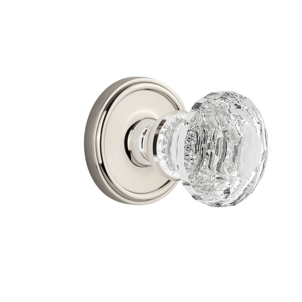 Georgetown Rosette with Brilliant Crystal Knob in Polished Nickel
