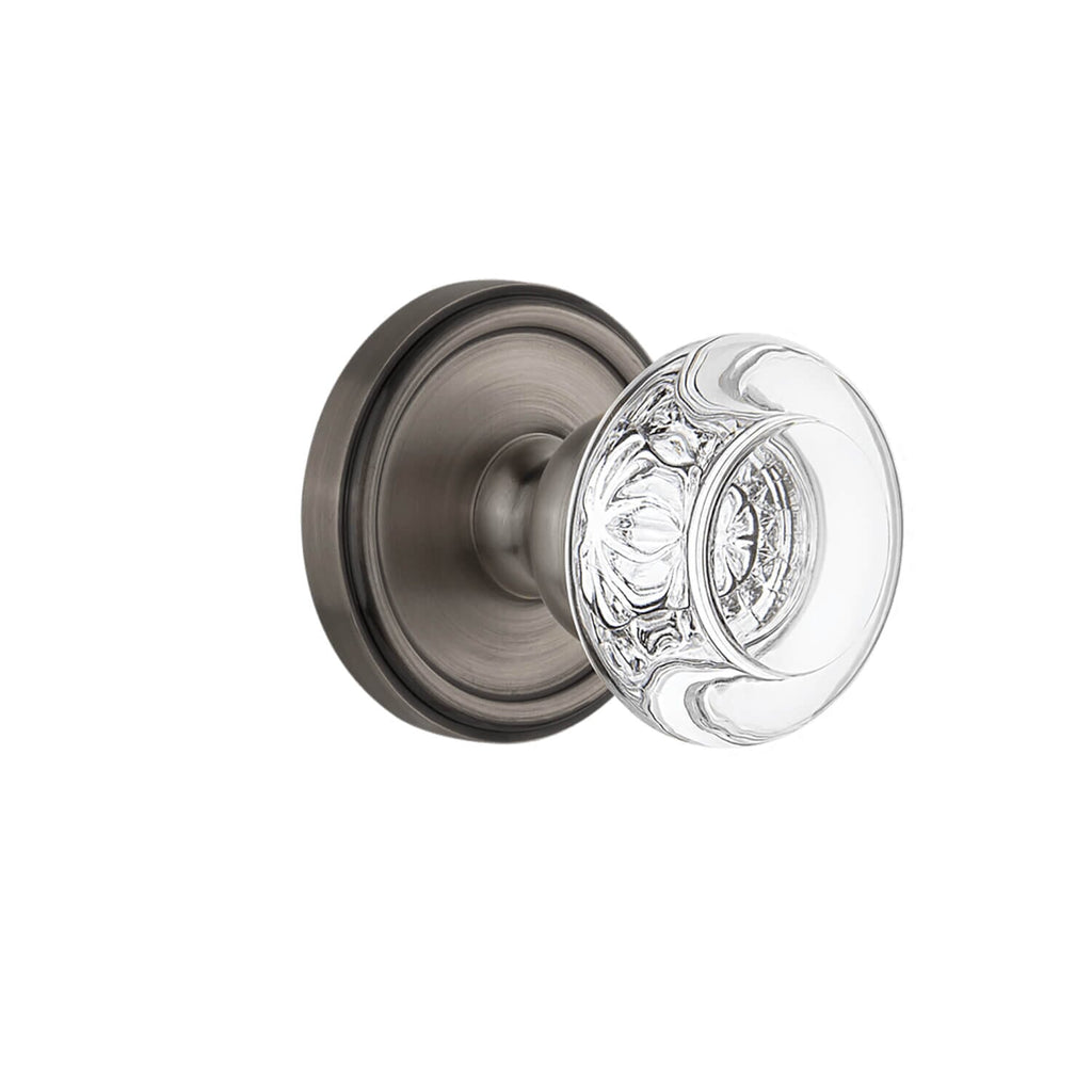 Georgetown Rosette with Bordeaux Crystal Knob in Antique Pewter